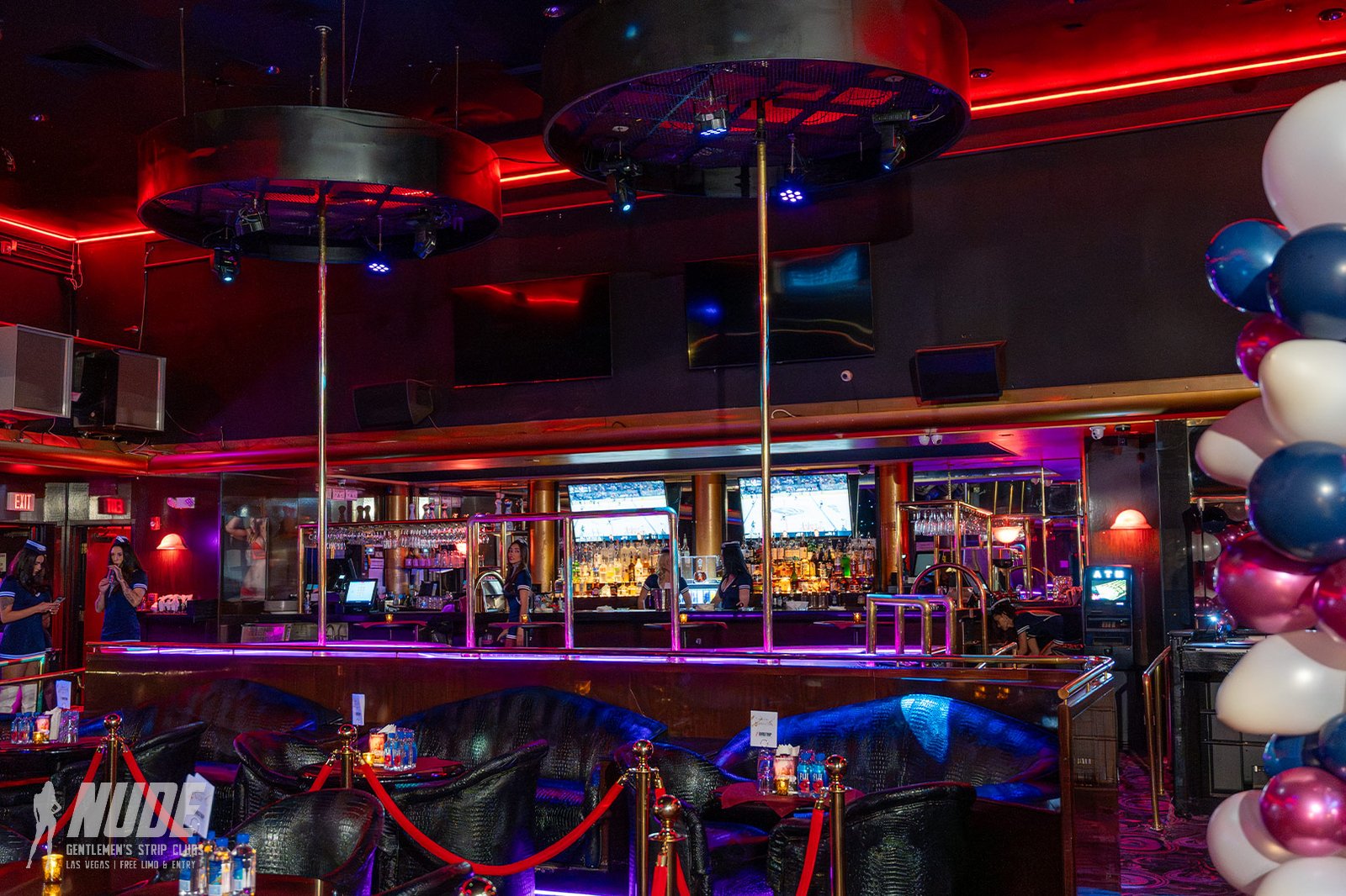 Airstrip Las Vegas multi-level stage with poles