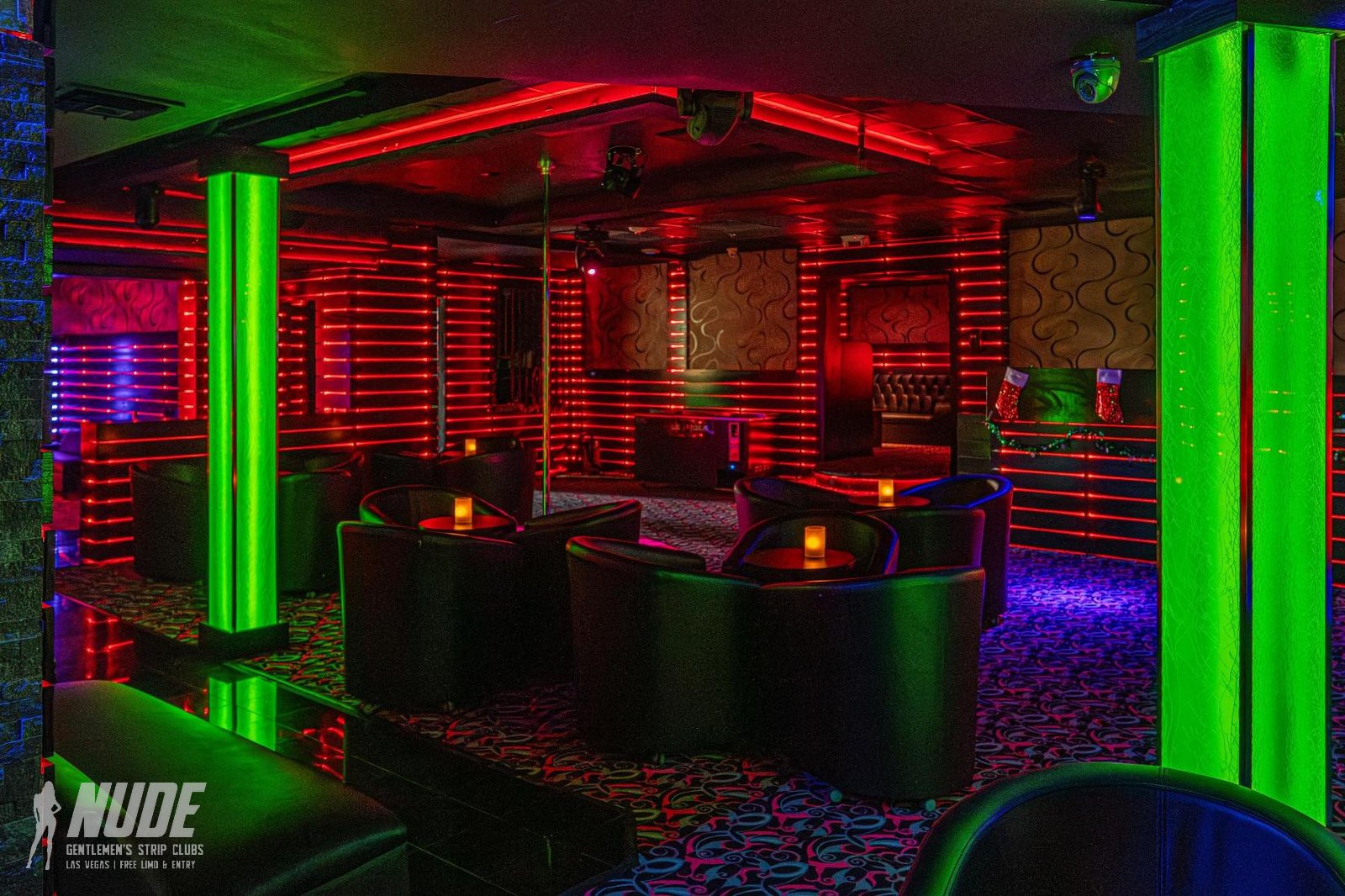 Las Toxicas Las Vegas curved seating under neon