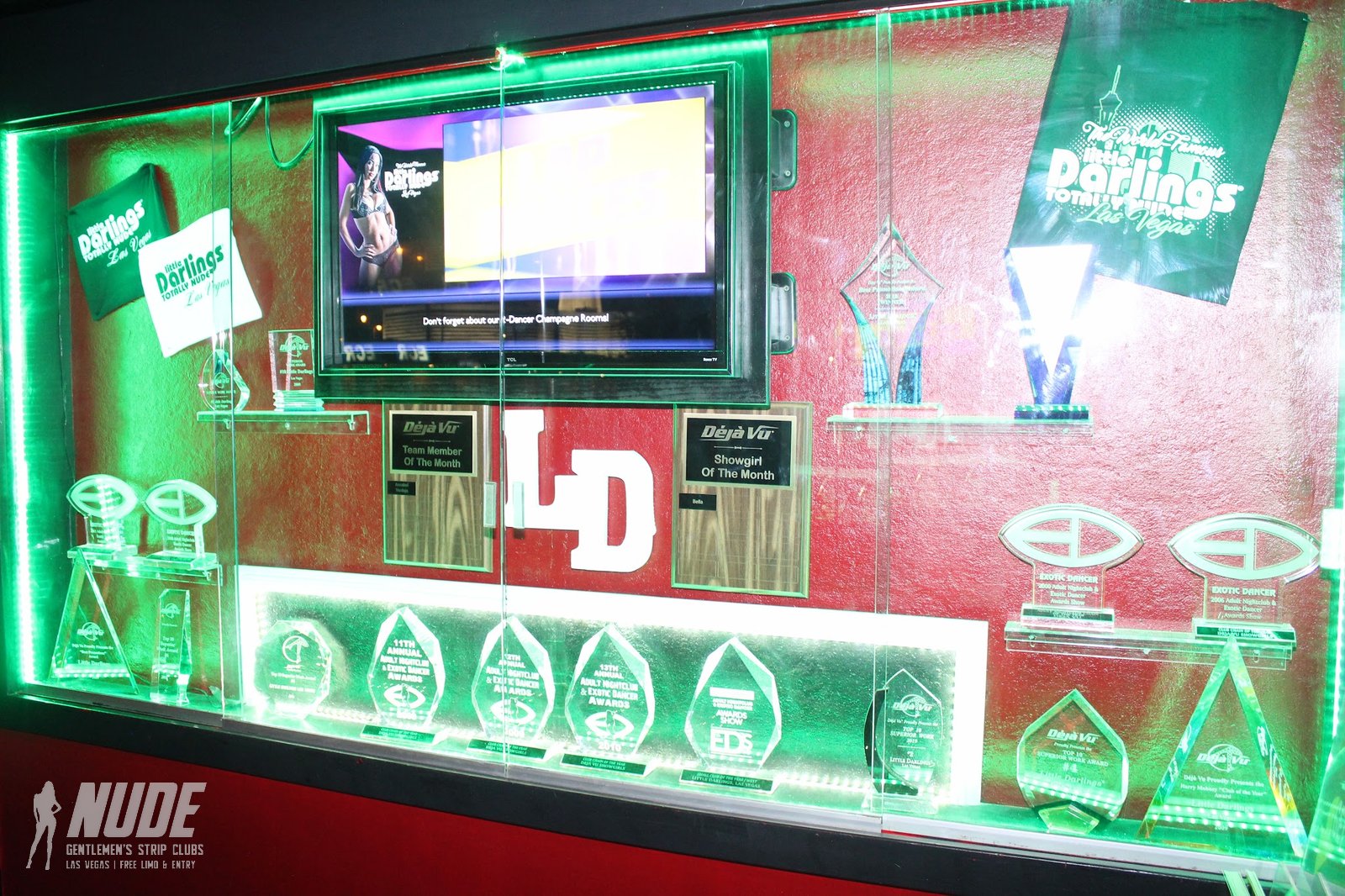 Little Darlings Las Vegas award display case