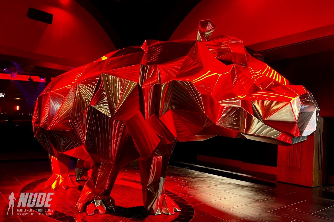 Peppermint Hippo Las Vegas red bull sculpture