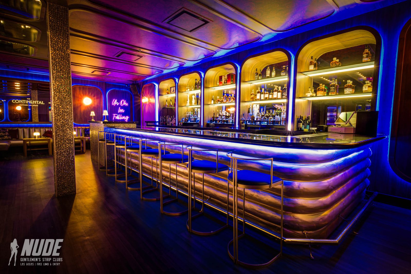 Sapphire Las Vegas illuminated bar