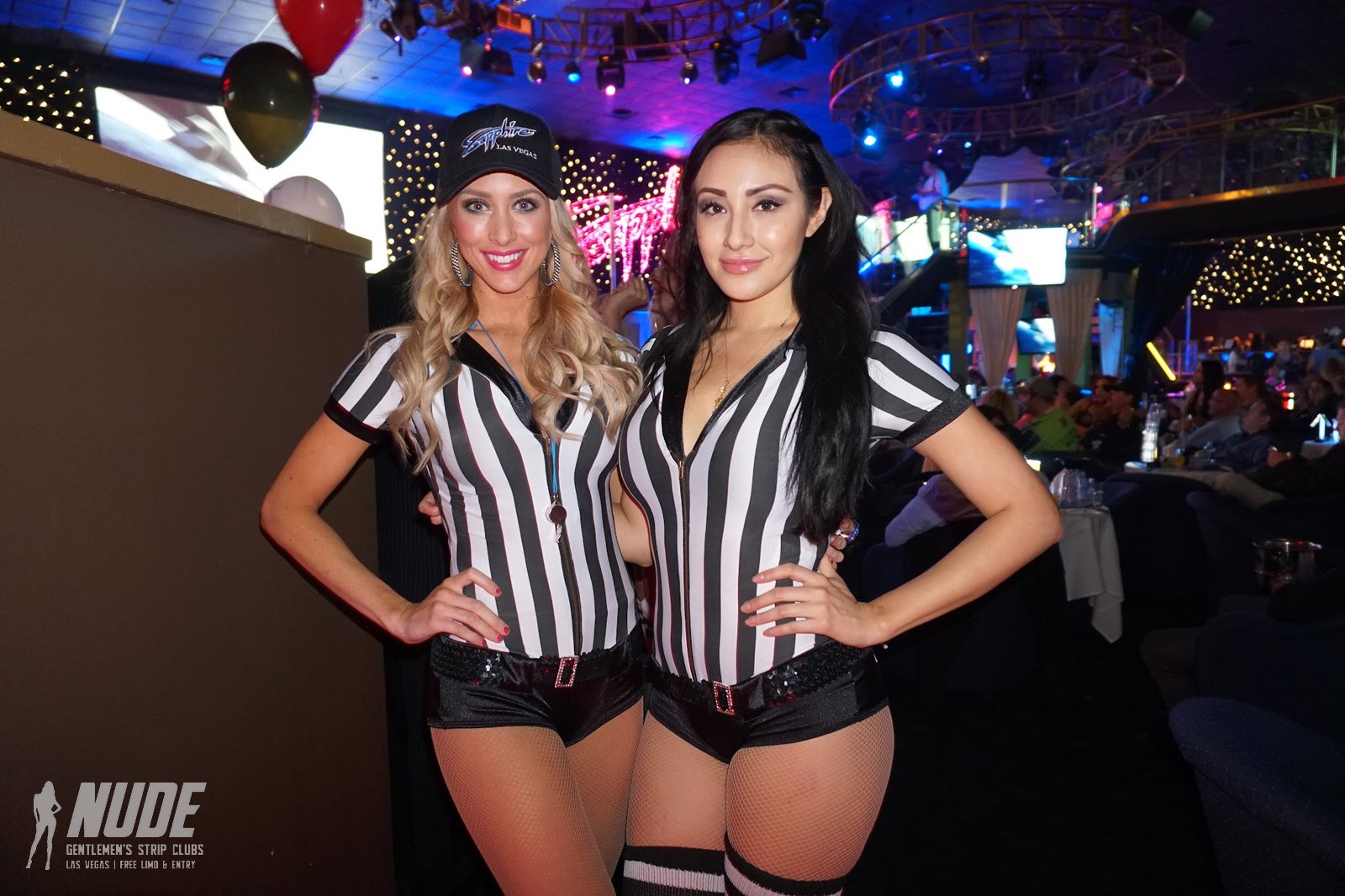 Sapphire Las Vegas entertainers lined up on stage