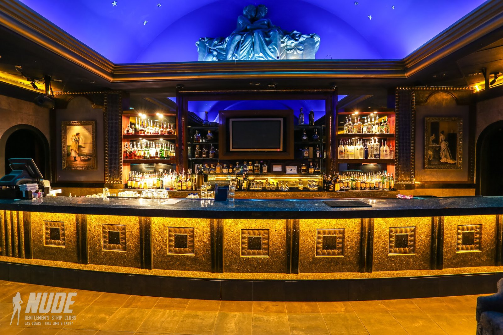 Treasures Las Vegas curved bar